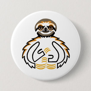 Kawaii SLOTH - Dierenvriend - Wildlife - Natuur Ronde Button 7,6 Cm