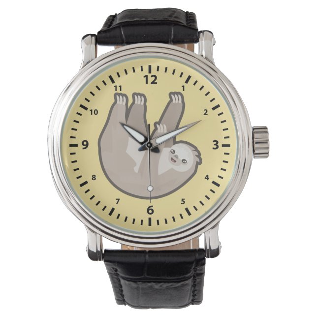Kawaii Sloth Horloge (Voorkant)