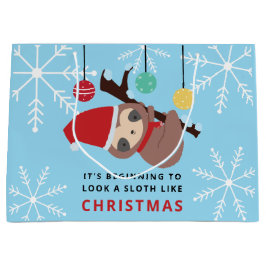 Kawaii Sloth Kerstpunny Holiday Winter Cute Groot Cadeauzakje