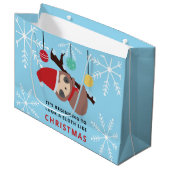 Kawaii Sloth Kerstpunny Holiday Winter Cute Groot Cadeauzakje (Voorkant Gekanteld)