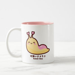 Kawaii Slug Japanse 可愛いナメ クジ gepersonaliseerde tek Tweekleurige Koffiemok