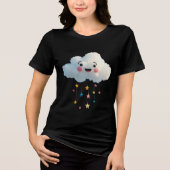 Kawaii Smiling Cloud T-shirt – Schattigee wolkenre (Voorkant)