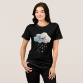 Kawaii Smiling Cloud T-shirt – Schattigee wolkenre (Voorkant volledig)