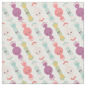 Kawaii Smiling Snoep All-Over Pattern Stof (Close Up)
