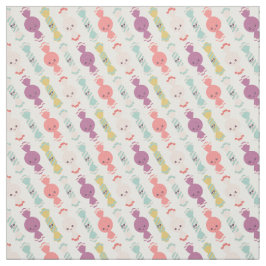Kawaii Smiling Snoep All-Over Pattern Stof