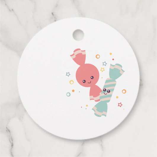 Kawaii Smiling Snoep Gift Label (Achterkant)