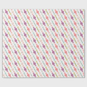 Kawaii Smiling Snoep Wrapping Paper Cadeaupapier (Vlak)