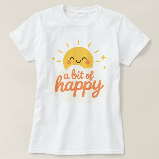 Kawaii Smiling Sun Face Schattige Een beetje Happy T-shirt (Design voorkant)