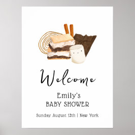 Kawaii S'more Fun Baby shower Welkom Poster