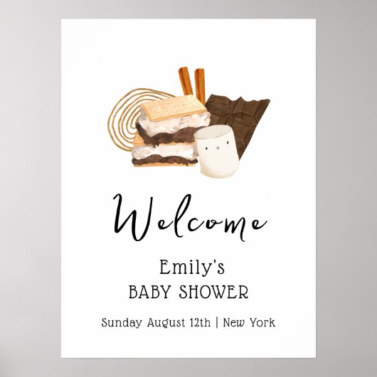 Kawaii S'more Fun Baby shower Welkom Poster (Voorkant)