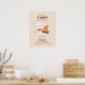 Kawaii S'more Love Campfire Baby shower Welkom Poster (Keuken)