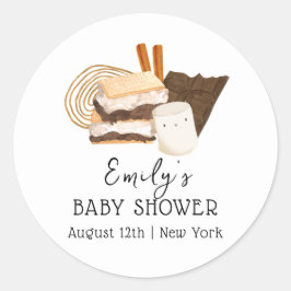 Kawaii S'more Love & Fun Baby shower Ronde Sticker