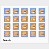 Kawaii Smore Vierkante Sticker (Vel)