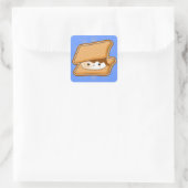 Kawaii Smore Vierkante Sticker (Tas)