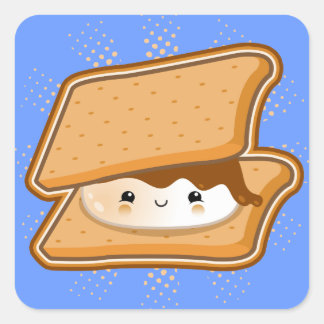 Kawaii Smore Vierkante Sticker