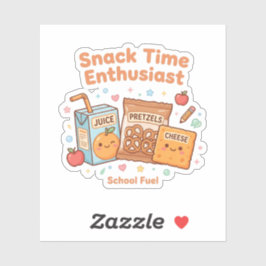 Kawaii Snacktijd Enthousiast Mooie School Eten Sticker