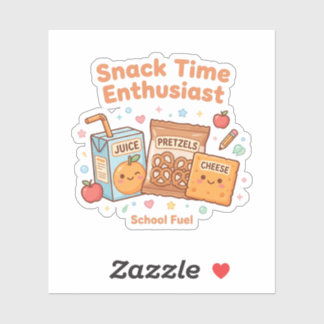 Kawaii Snacktijd Enthousiast Mooie School Eten Sticker