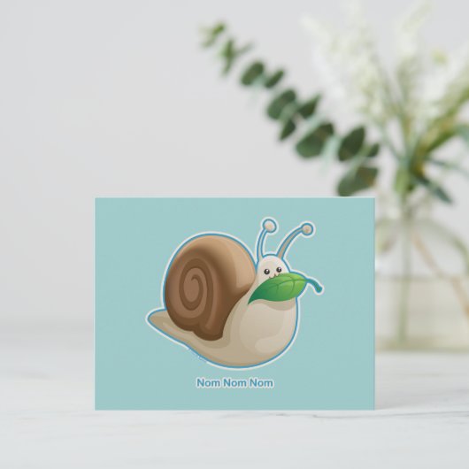 Kawaii Snail Briefkaart (Staand voorkant)