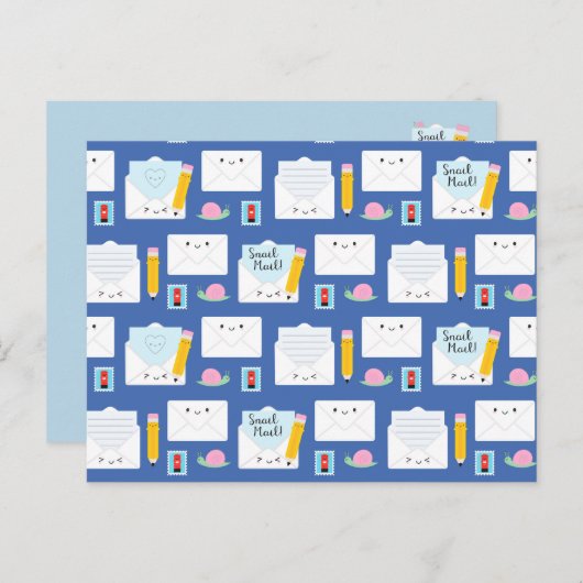 Kawaii Snail Mail Briefkaart (Voorkant / Achterkant)