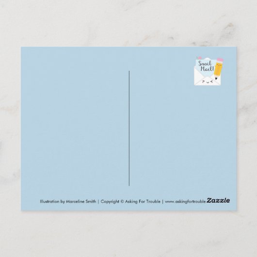 Kawaii Snail Mail Briefkaart (Achterkant)