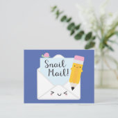 Kawaii Snail Mail Briefkaart (Staand voorkant)