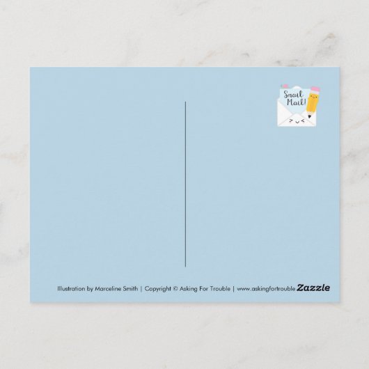 Kawaii Snail Mail Briefkaart (Achterkant)