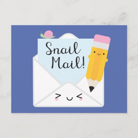 Kawaii Snail Mail Briefkaart (Voorkant)