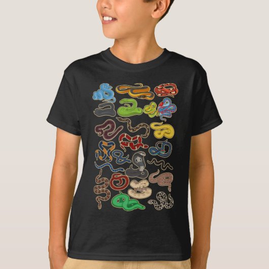 Kawaii Snake Collage Cute Reptile T-shirt (Voorkant)