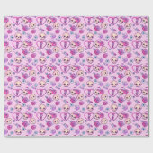 Kawaii Snakes en Rozen pasteelGothic Cadeaupapier (Vlak)