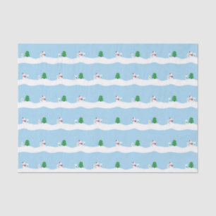 Kawaii Sneeuwdag met Bunny & Beer Kerstmis Tissuepapier