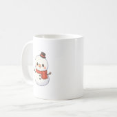 Kawaii Sneeuwman Kerstmoker Koffiemok (Voorkant links)