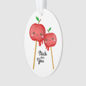 Kawaii Snoep appels koppel eend Ornament (voorkant)