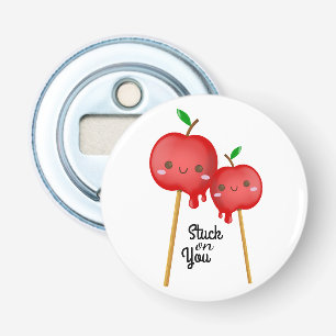 Kawaii Snoep Apples Couple Stuck Together Button Flesopener