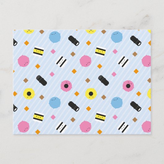 Kawaii Snoep Licorice Allsorts Briefkaart (Voorkant)
