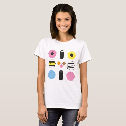 Kawaii Snoep Licorice Allsorts T-shirt (Voorkant volledig)