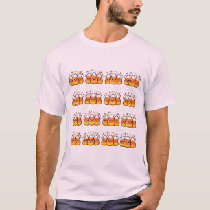 Kawaii Snoep Mais Halloween Patroon Sticker T-shirt
