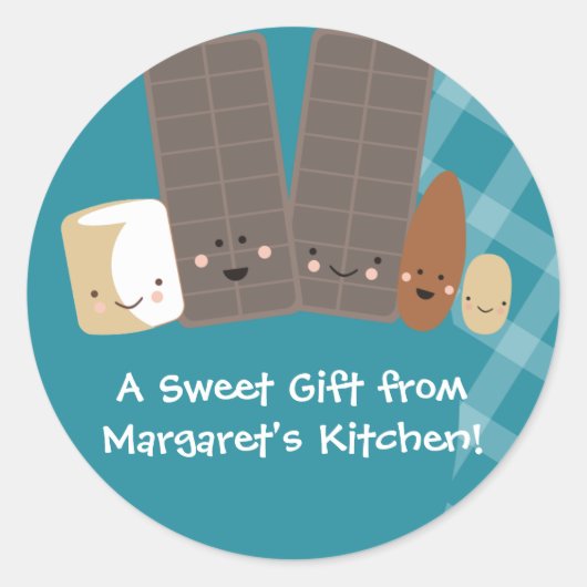 Kawaii snoep Maken Marshmallows Bakken Gift St... Ronde Sticker (Voorkant)