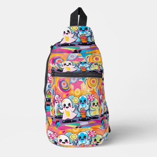 Kawaii Snoep Parade Kleurrijke Schattigee Cartoon Sling Bag (Voorkant)