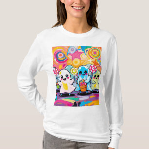 Kawaii Snoep Parade Kleurrijke Schattigee Cartoon T-shirt