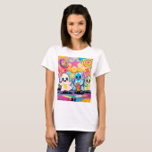 Kawaii Snoep Parade Kleurrijke Schattigee Cartoon T-shirt (Voorkant volledig)