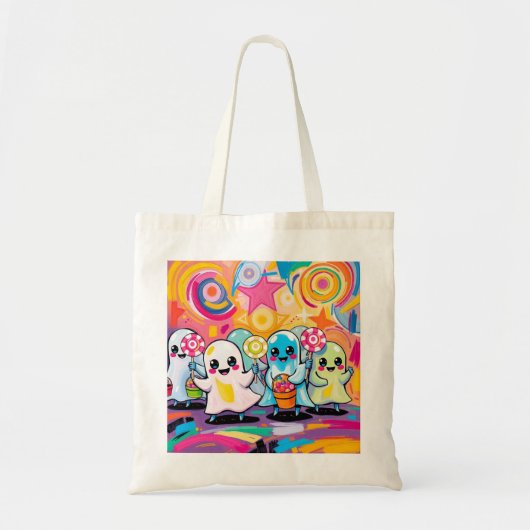 Kawaii Snoep Parade Kleurrijke Schattigee Cartoon Tote Bag (Voorkant)
