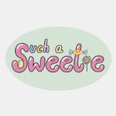 Kawaii Snoep Thema Motief Ovale Sticker (Voorkant)