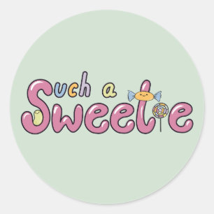 Kawaii Snoep Thema Motief Ronde Sticker