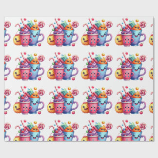 Kawaii snoepjes & koffiekopjes Mooipapier Cadeaupapier