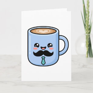 Kawaii Snorhaar Koffiemok Cute Vaderdag Kaart