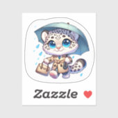 Kawaii Snow Leopard Stickers (Vel)