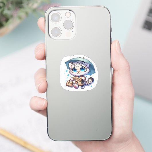 Kawaii Snow Leopard Stickers (Telefoon)