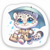 Kawaii Snow Leopard Stickers (Voorkant)