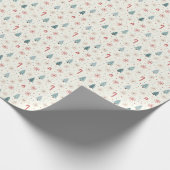 Kawaii Snowflakes-patroon Cadeaupapier (Hoek)