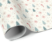 Kawaii Snowflakes-patroon Cadeaupapier (Rol Hoek)